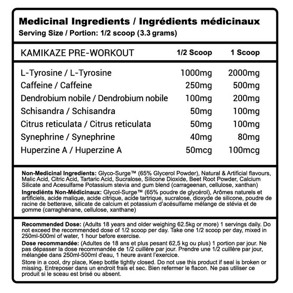 Advanced Genetics KAMIKAZE (Pre-Workout), 60 Servings - Image 3