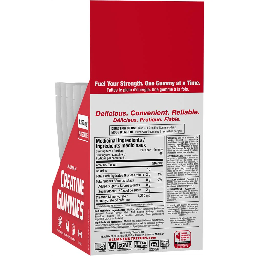 Allmax CREATINE GUMMIES TRAY, 6 Pouches/Box - Image 2