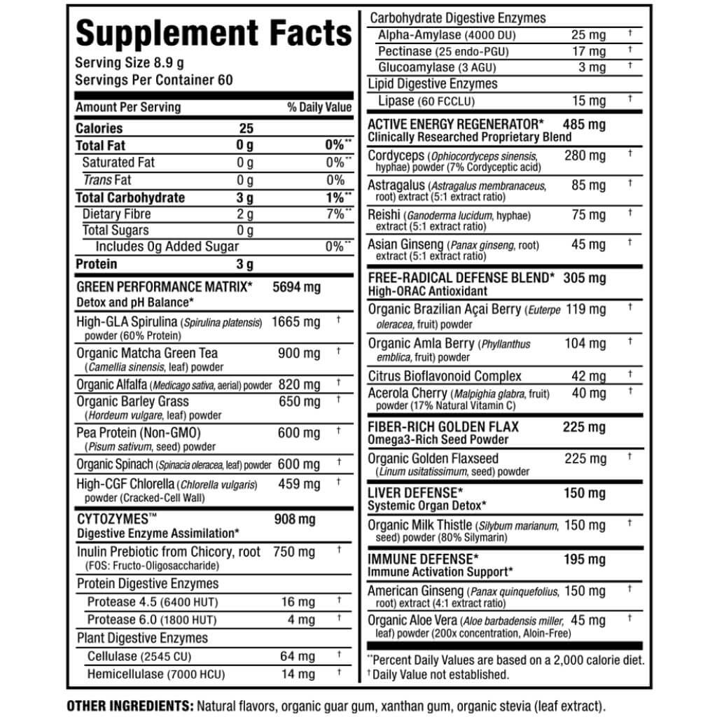 Allmax CYTOGREENS, 60 Servings - Image 3
