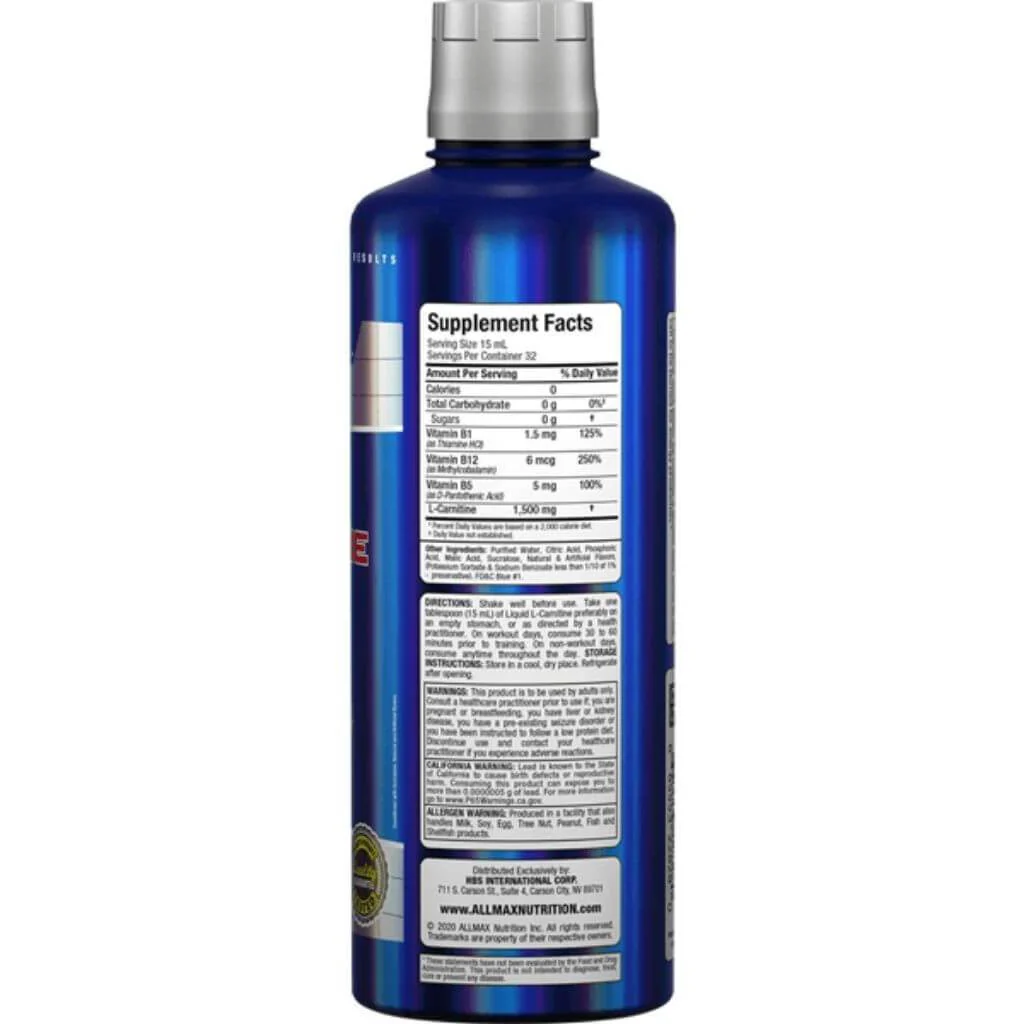 Allmax LIQUID L-CARNITINE (30 Servings), 473ml - Image 3