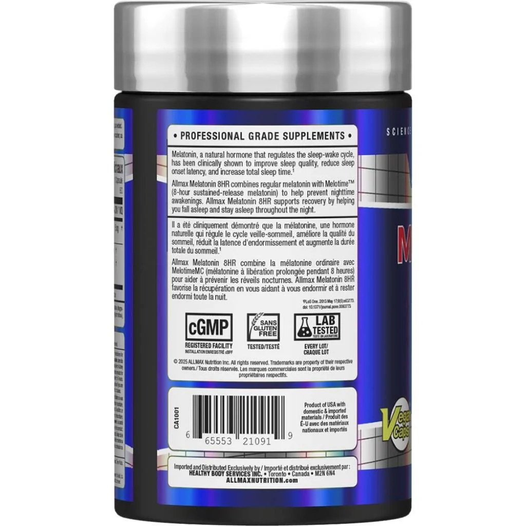 Allmax MELATONIN 8Hr. SLEEP, 60 VCaps - Image 3