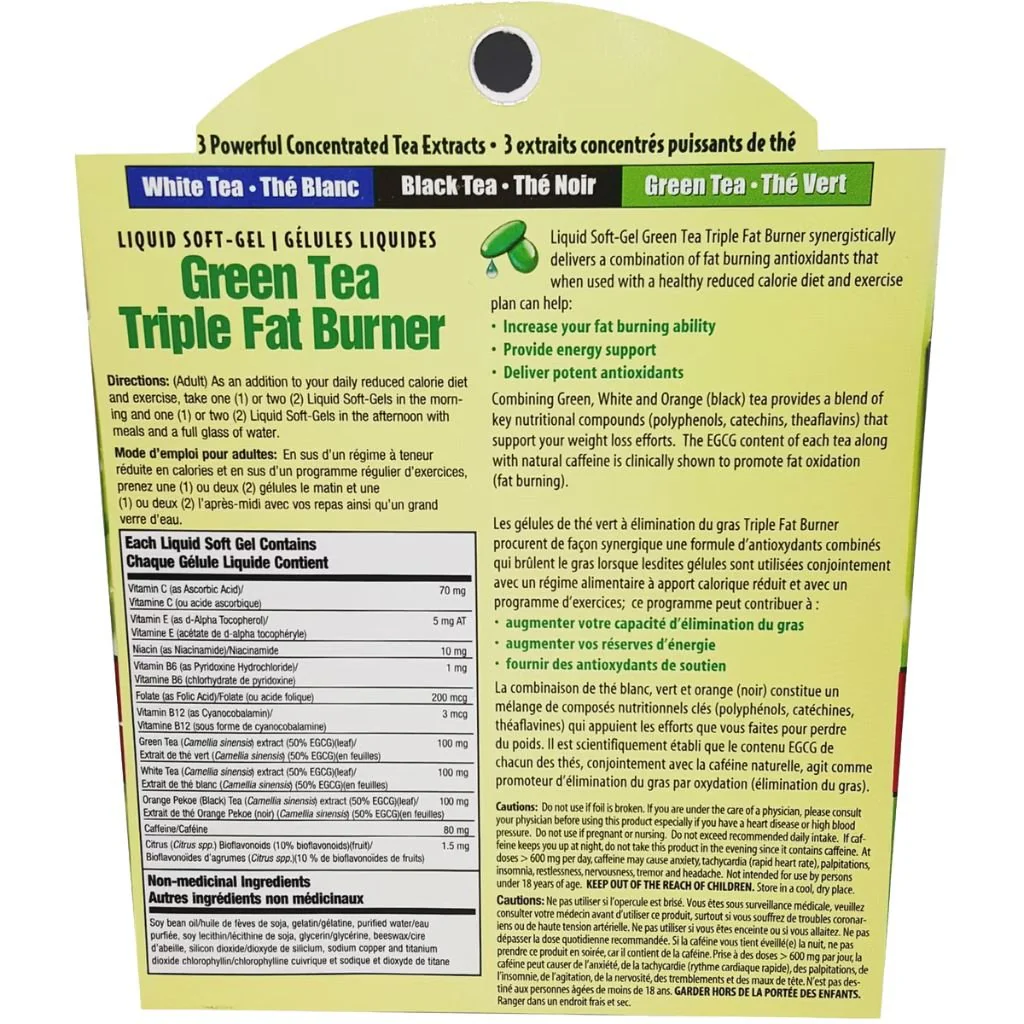 Applied Nutrition GREEN TEA TRIPLE FAT BURNER, 30 Softgels - Image 2