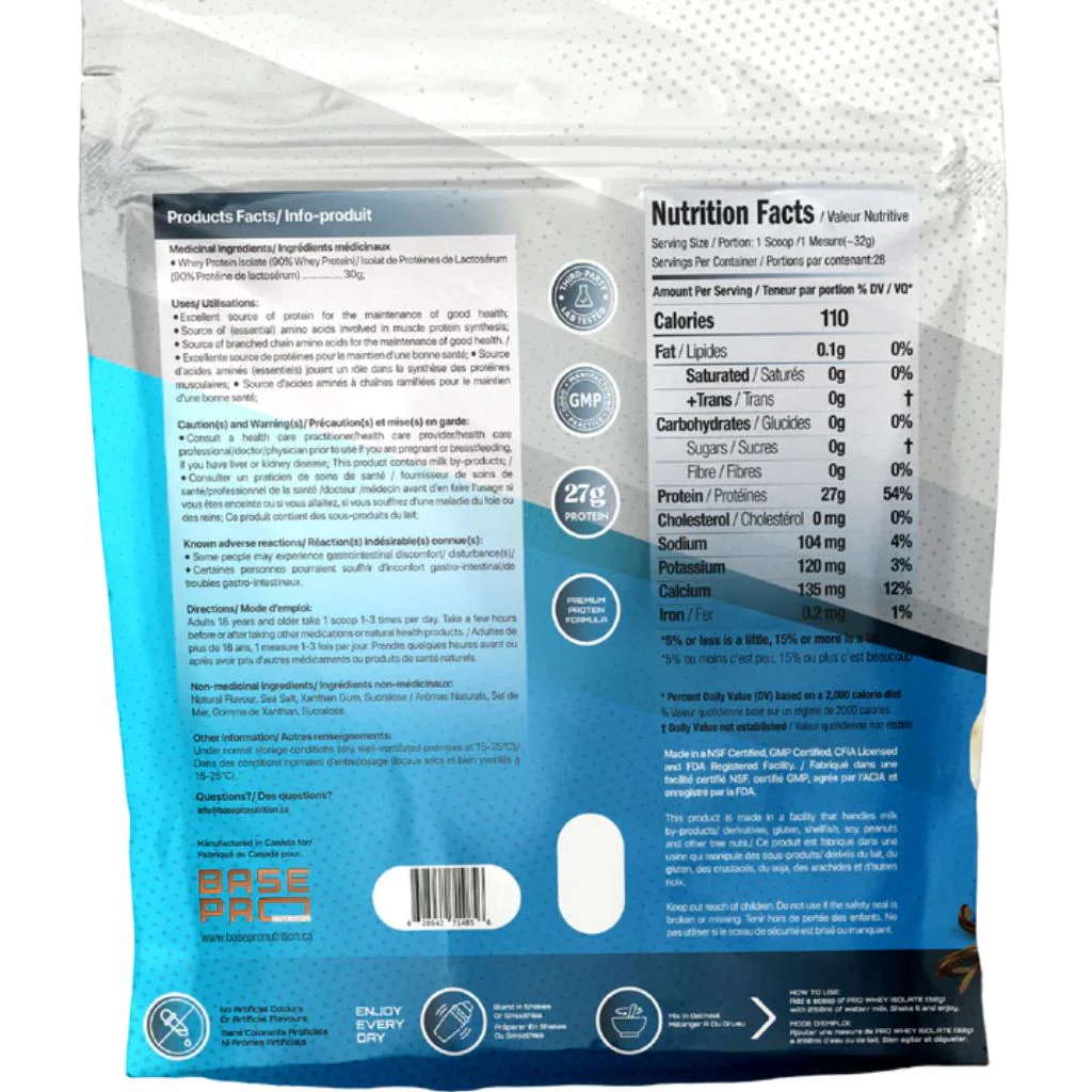 Base Pro Nutrition WHEY PROTEIN ISOLATE, 2lb - Image 5