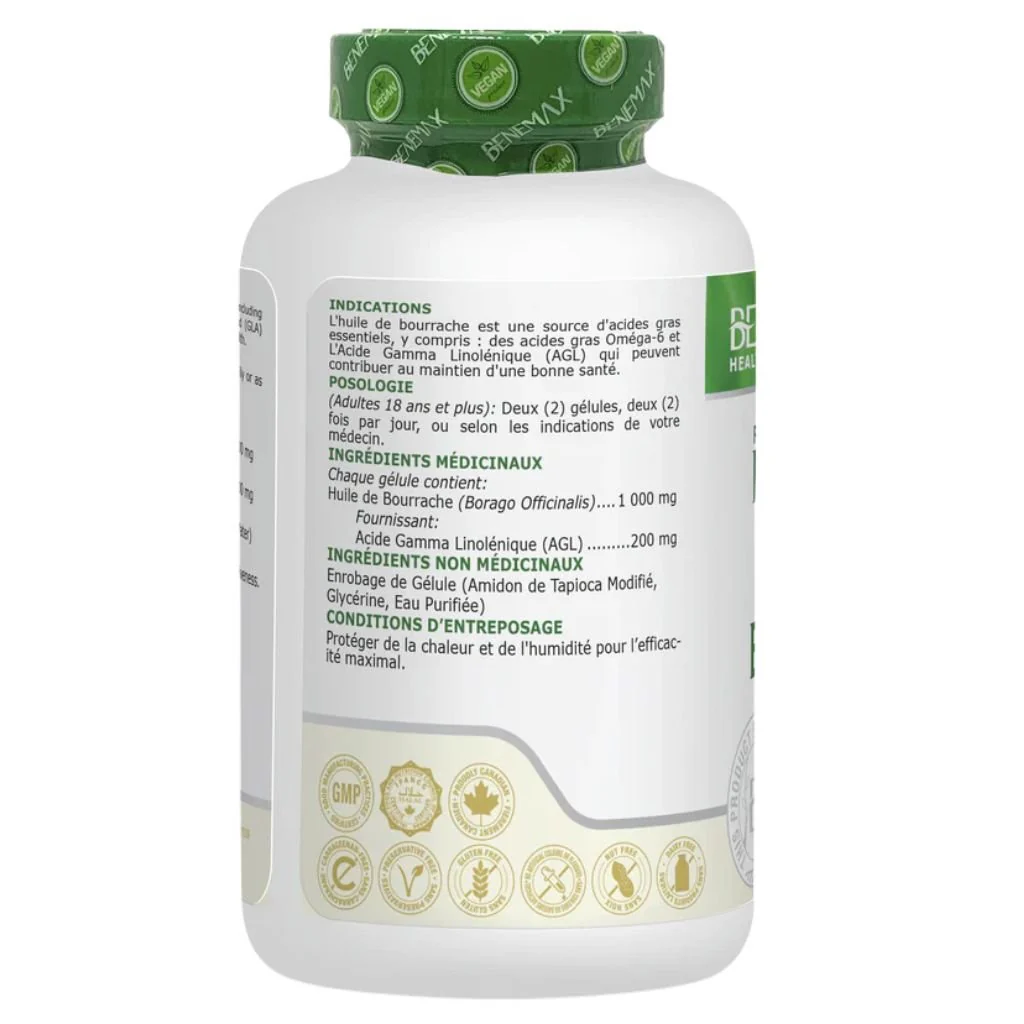 Benemax Health & Wellness PLANT BASED BORAGE OIL, 120 Softgels - Image 3