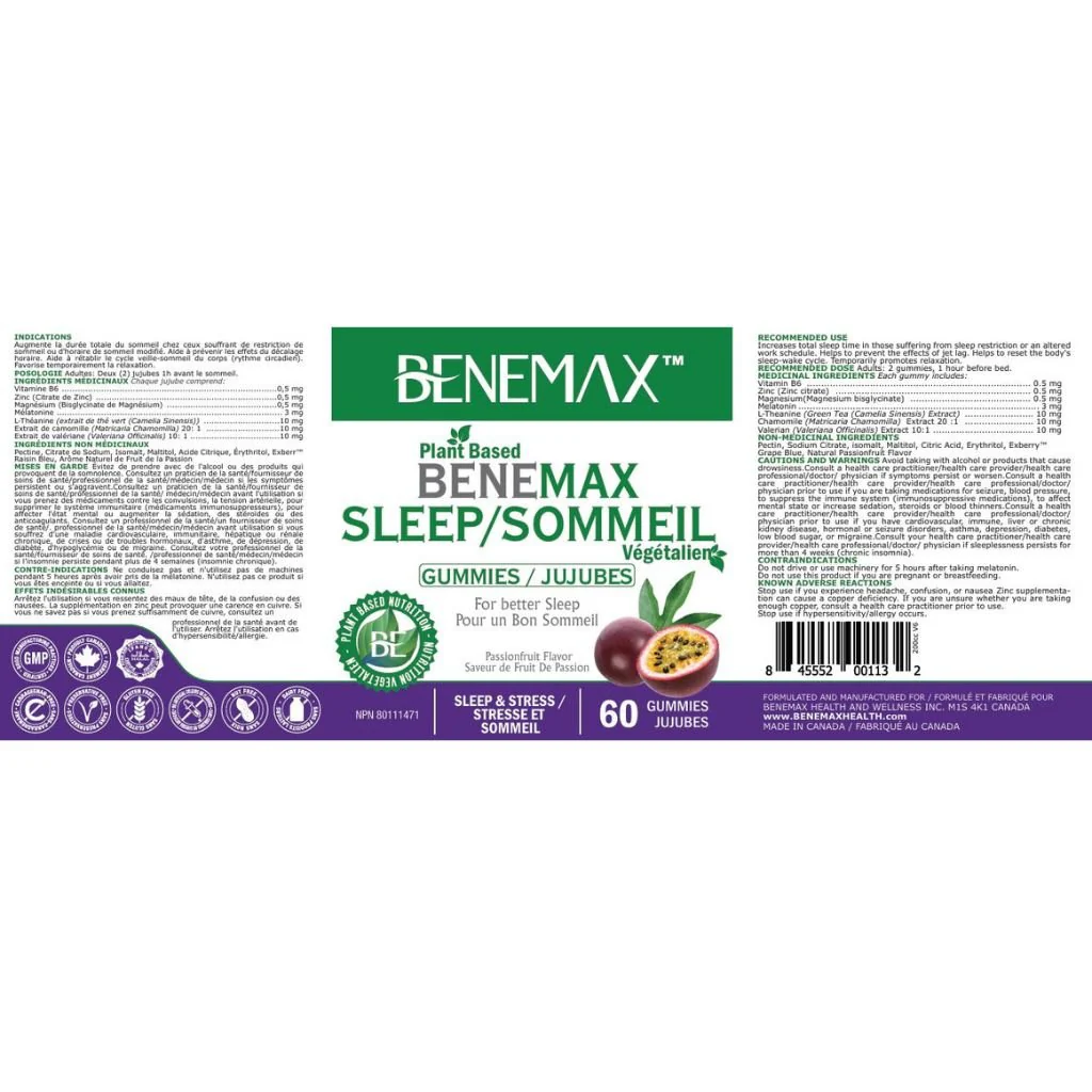 Benemax Health & Wellness SLEEP, 60 Gummies - Image 2