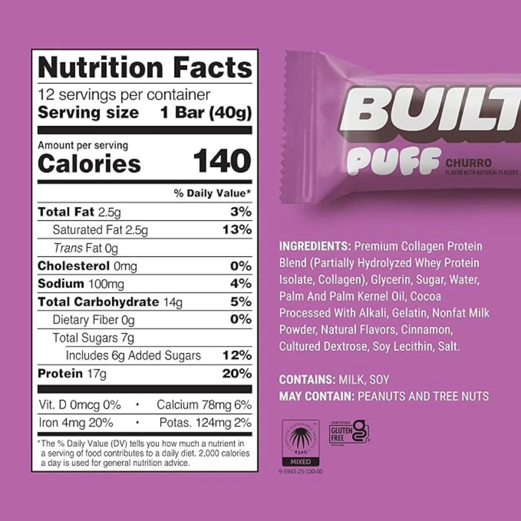 Built PUFF PROTEIN BARS, 12 Bars/Box - Image 4