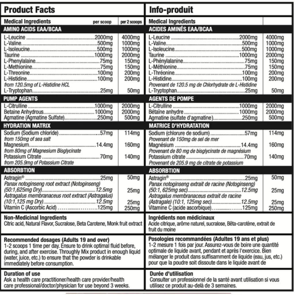 Bull Nutrition AMINO XPLODE (EAA/BCAA/Hydration), 60/30 Servings - Image 4