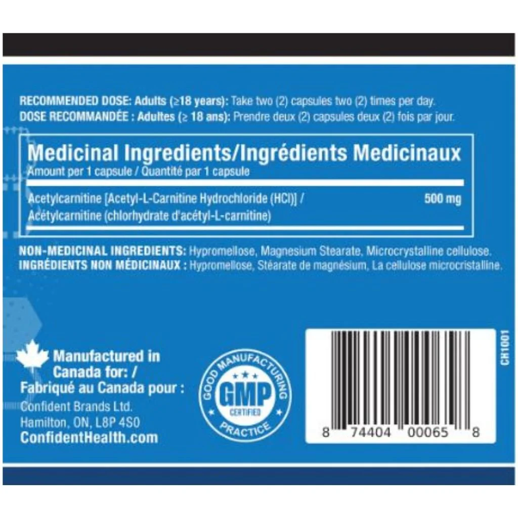 Confident Health L-CARNITINE, 500mg, 60 VCaps - Image 3