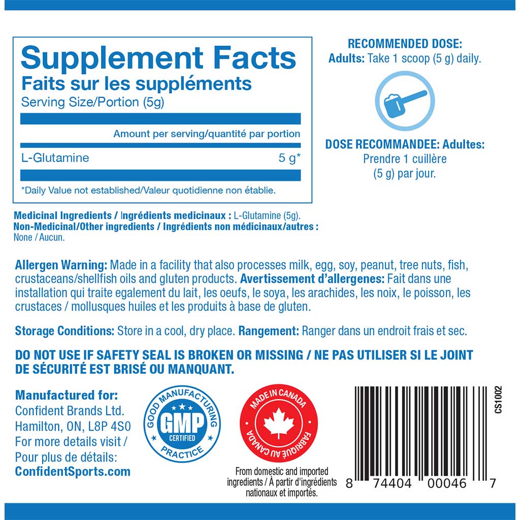 Confident Sports GLUTAMINE, 125g - Image 2