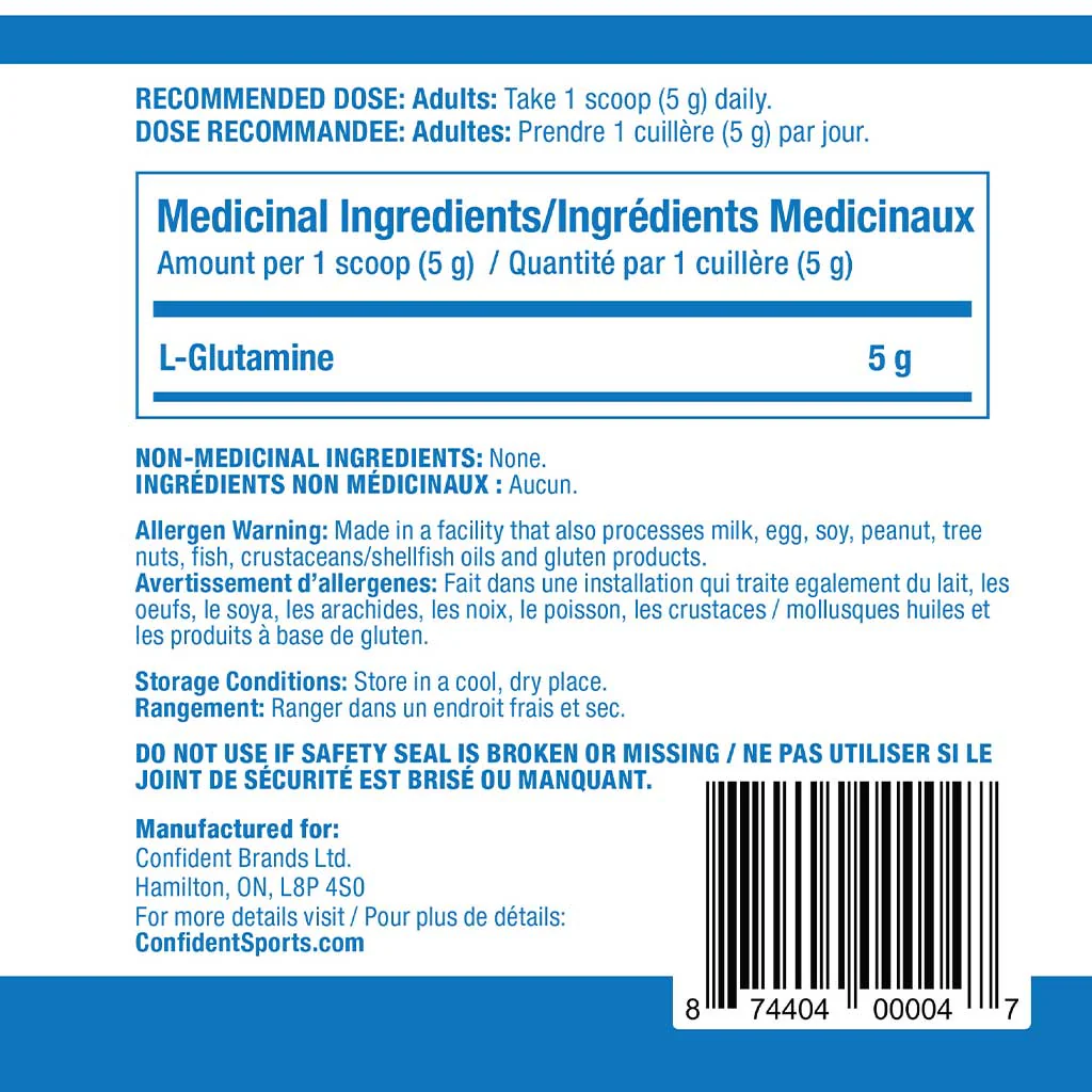 Confident Sports GLUTAMINE, 450g - Image 2