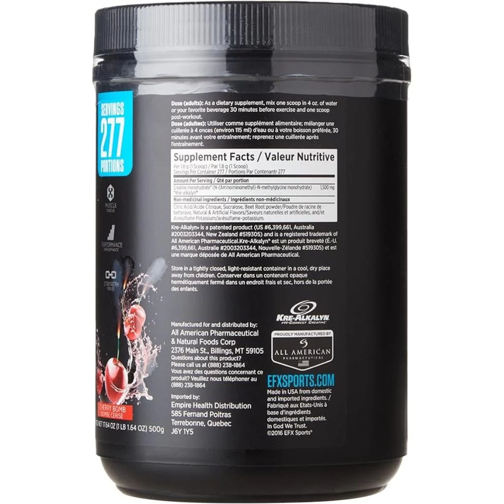 EFX Sports KRE-ALKALYN Powder (250 Servings), 500g - Image 6