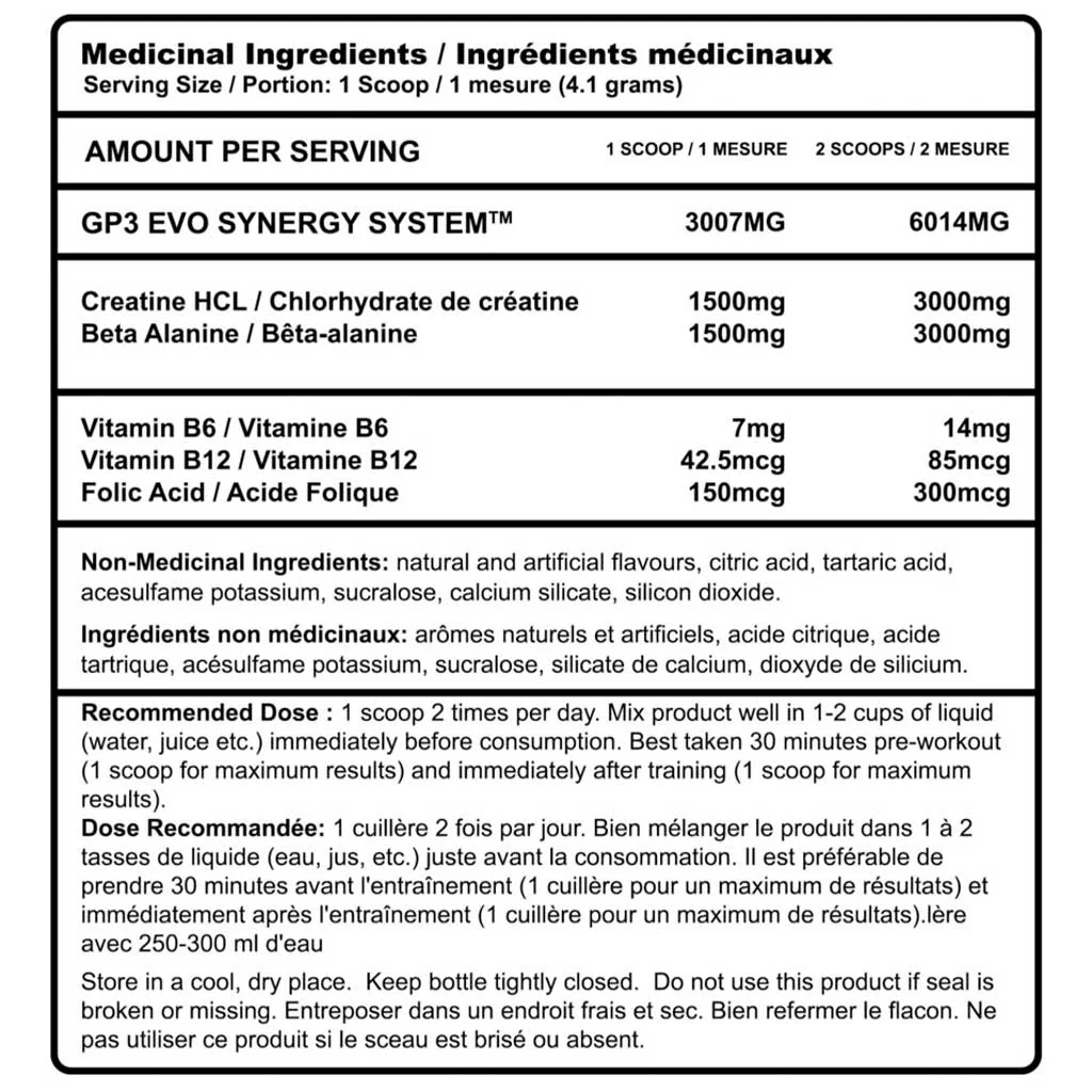 Advanced Genetics GP3 EVO Pre/Post Workout, 50 Servings - Image 3