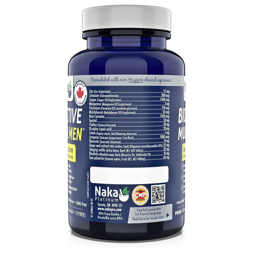 Naka Platinum BIOACTIVE MULTI FOR MEN, 60 VCaps - Image 3