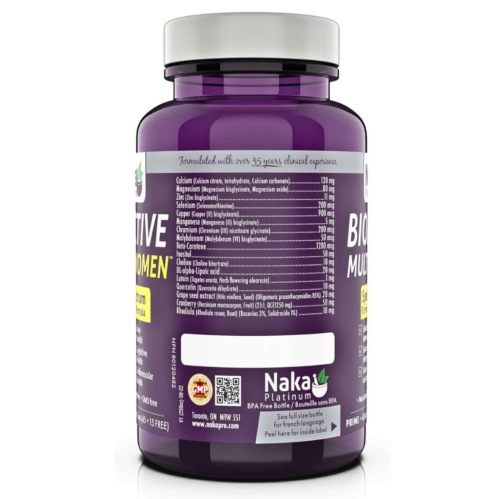 Naka Platinum BIOACTIVE MULTI FOR WOMEN, 60 VCaps - Image 3
