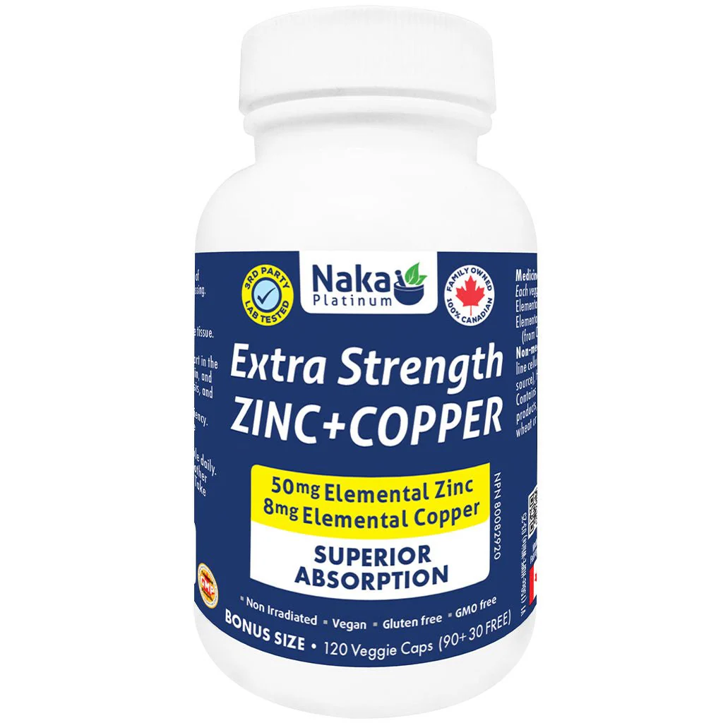 Naka Platinum EXTRA STRENGTH ZINC+COPPER, 120 VCaps