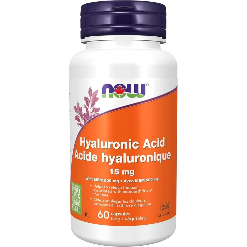 Now HYALURONIC ACID 15mg w/ MSM 500mg, 60VCaps
