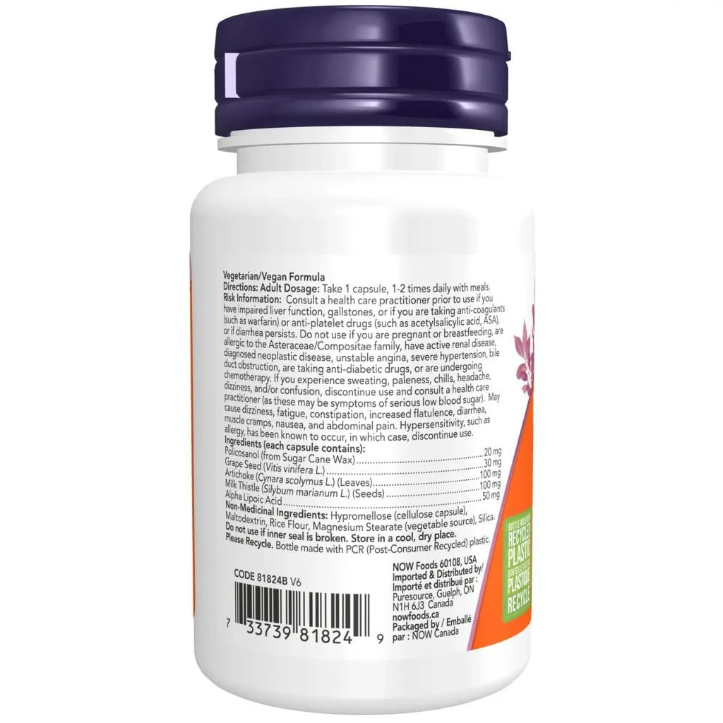 Now POLICOSANOL (Cholesterol Support) 20mg, 90 VCaps - Image 2