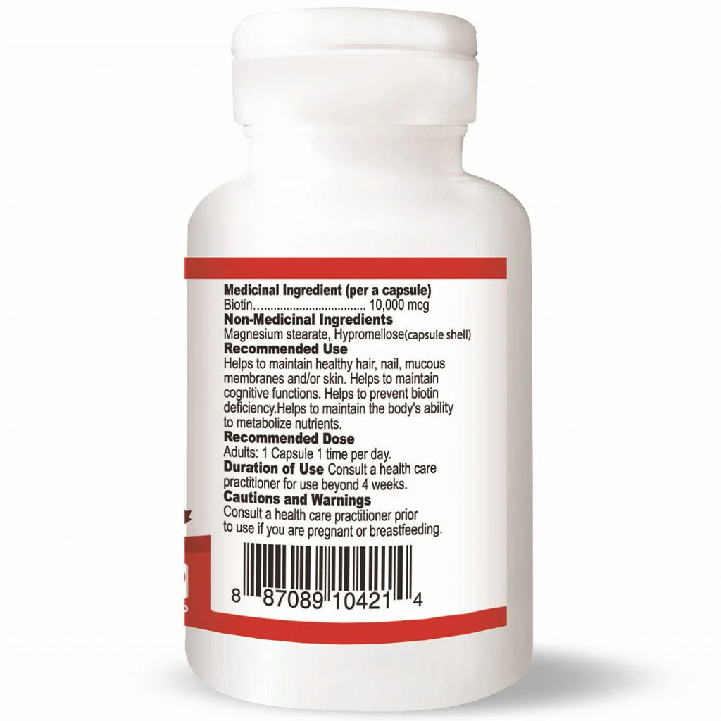 Nutridom BIOTIN 10,000, 60 VCaps - Image 2