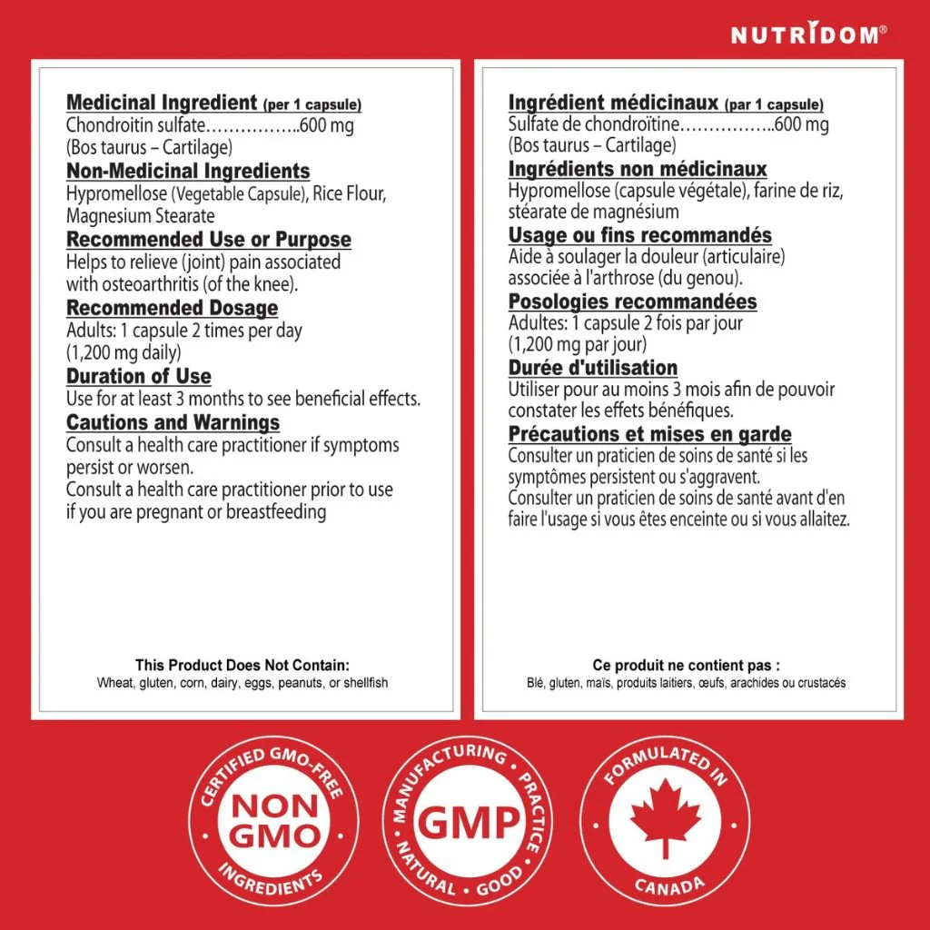 Nutridom CHONDROITIN 1200mg, 60 VCaps - Image 2