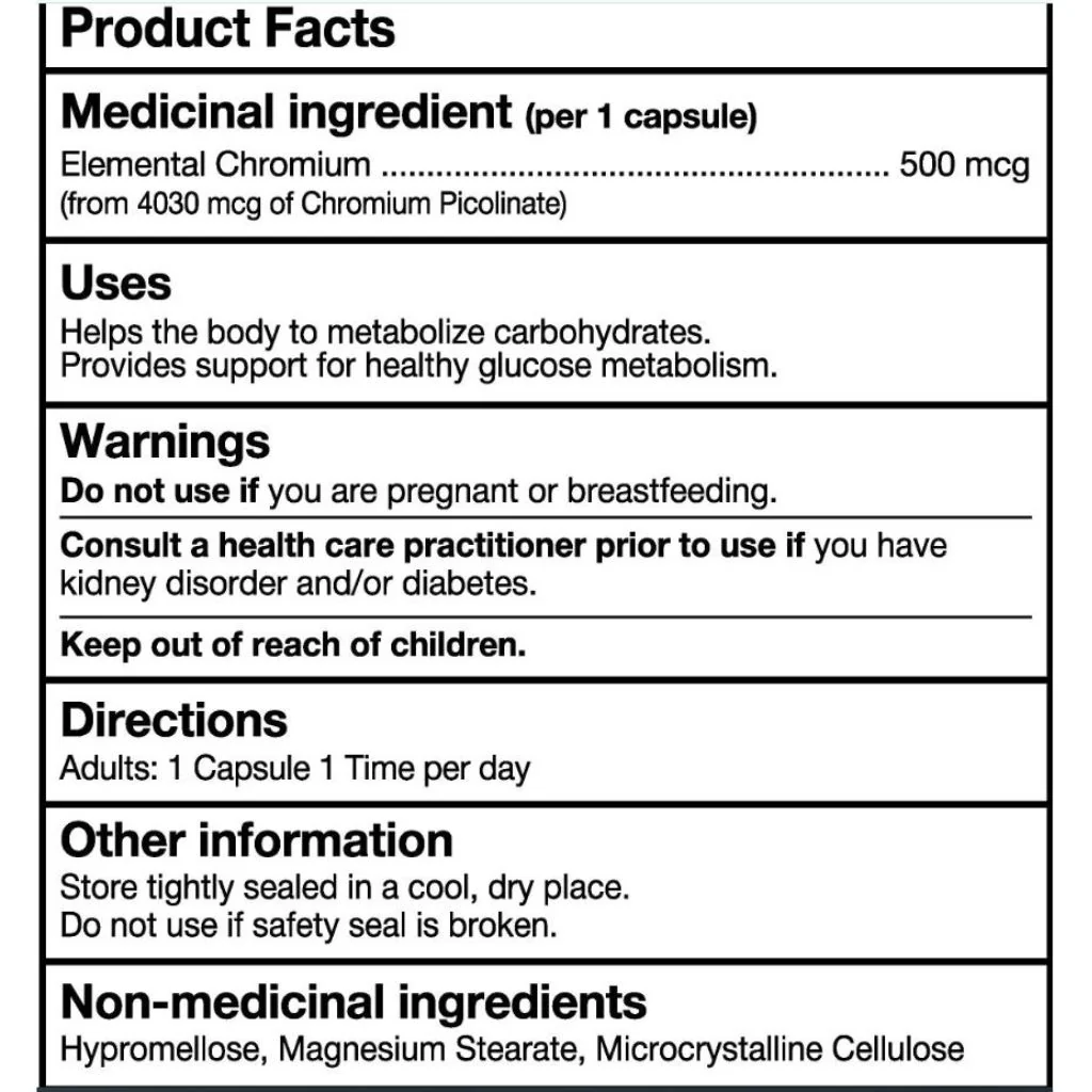 Nutridom CHROMIUM PICOLINATE, 150 VCaps - Image 2