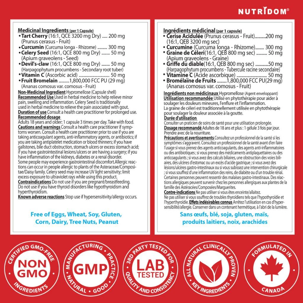 Nutridom GOUTart (Gout Relief), 60 VCaps - Image 2