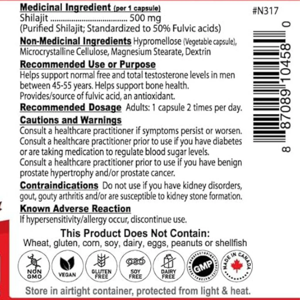 Nutridom SHILAJIT 500mg, 60 VCaps - Image 2