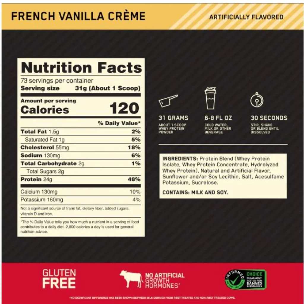 Optimum 100% WHEY GOLD STANDARD, 5lb - Image 10