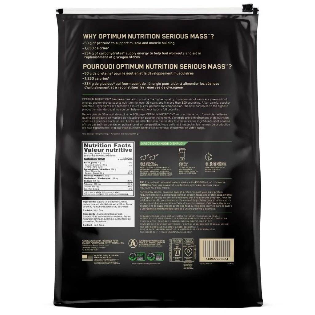 Optimum Nutrition SERIOUS MASS, 12lbs - Image 4