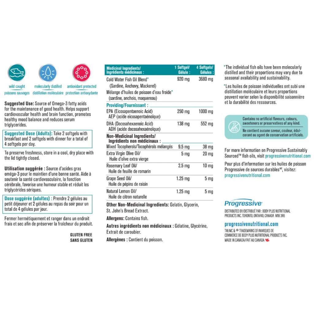 Progressive OMEGESSENTIAL FISH OIL, 120 Softgels - Image 2
