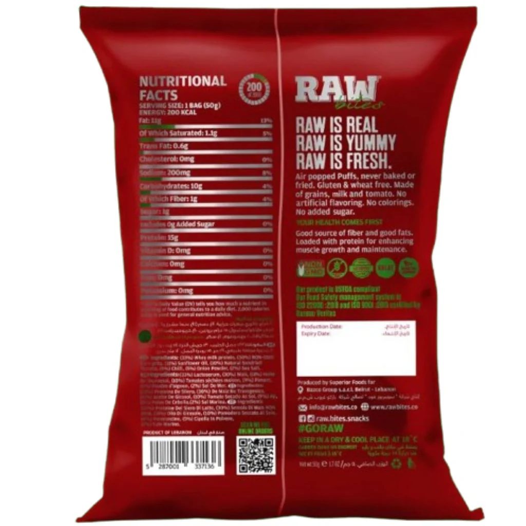 Raw Bites JUST PROTEIN PUFFS, 50g x 3 Bags/Box - Image 2