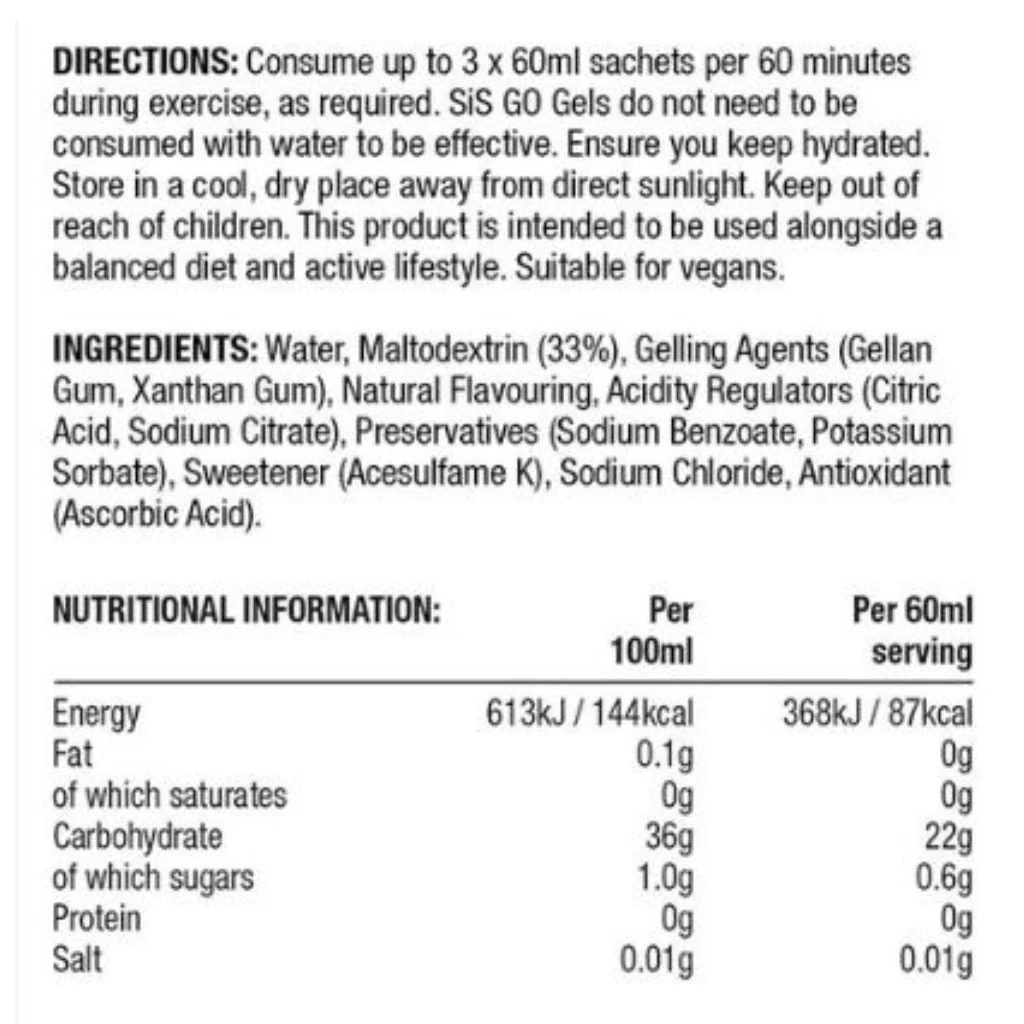 SIS GO ISOTONIC ENERGY GEL, 60ml - Image 2