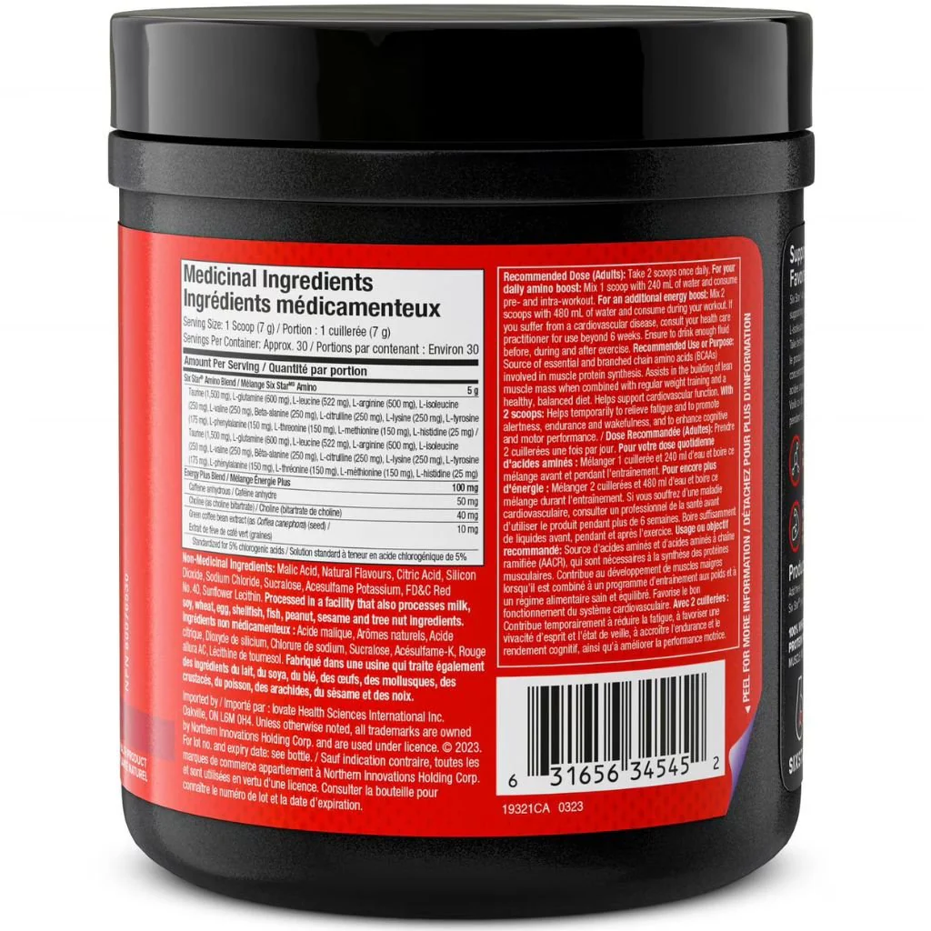 Six Star AMINOS + ENERGY, 30 Servings - Image 3