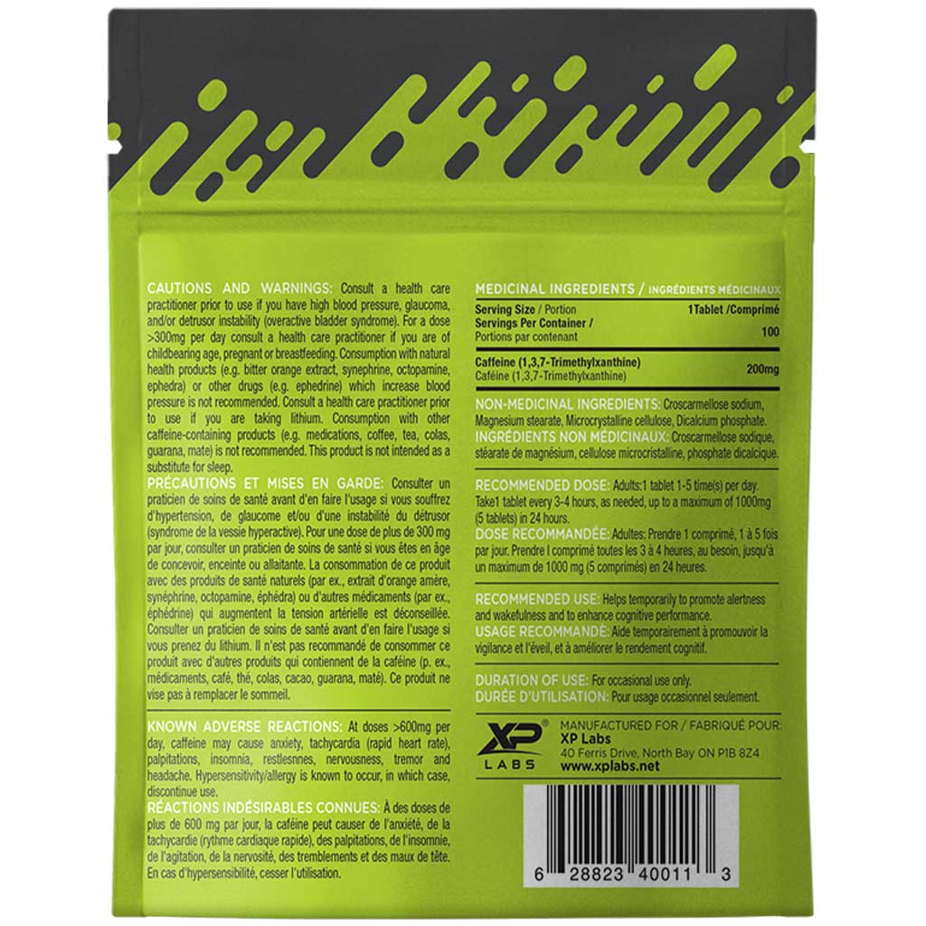 XP Labs CAFFEINE, 100 Tablets - Image 2
